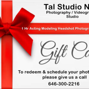 1 hr Acting Modeling Headshots Photography Session Gift Card Tal Studio NYC