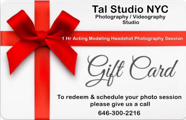 1 hr Acting Modeling Headshots Photography Session Gift Card Tal Studio NYC