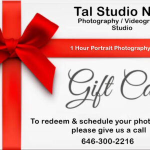 1 Hour Portrait Photography Sessions Gift Card Tal Studio NYC